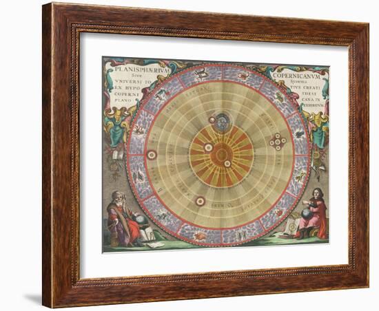 The Planisphere of Copernicus, Harmonia Macrocosmica, 1660-Science Source-Framed Giclee Print