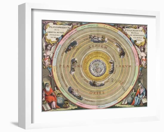 The Planisphere of Ptolemy, Harmonia Macrocosmica, 1660-Science Source-Framed Giclee Print
