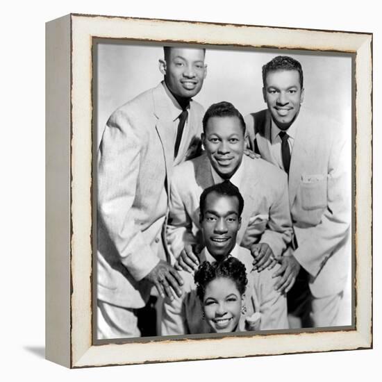 The Platters : Bottom-Top : Zola Taylor, Herb Reed, Tony Williams C. 1955-null-Framed Stretched Canvas