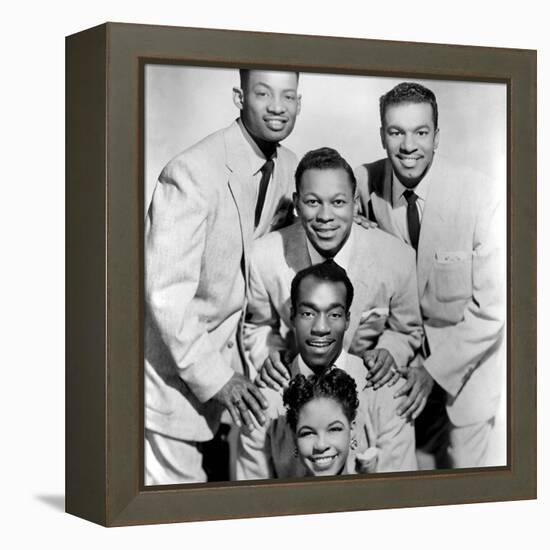 The Platters : Bottom-Top : Zola Taylor, Herb Reed, Tony Williams C. 1955-null-Framed Stretched Canvas