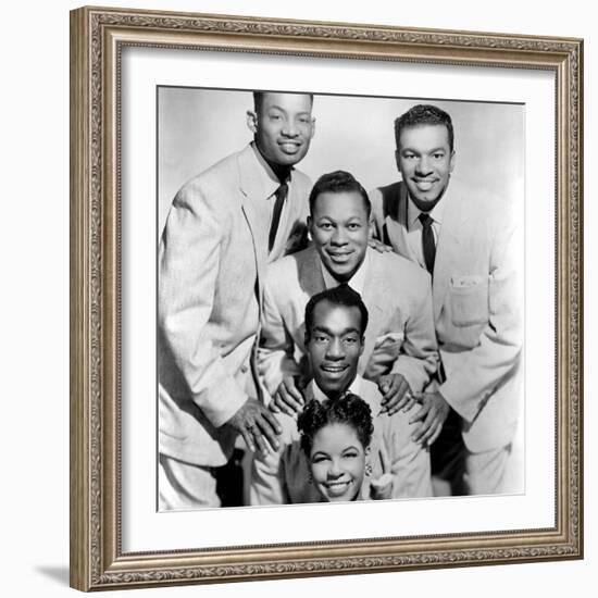 The Platters : Bottom-Top : Zola Taylor, Herb Reed, Tony Williams C. 1955-null-Framed Photo