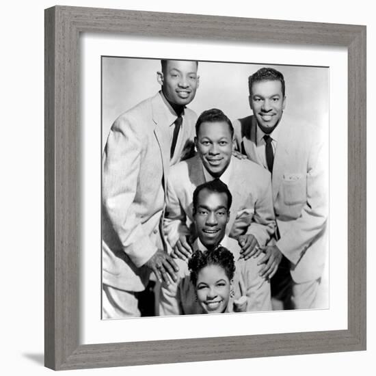 The Platters : Bottom-Top : Zola Taylor, Herb Reed, Tony Williams C. 1955-null-Framed Photo