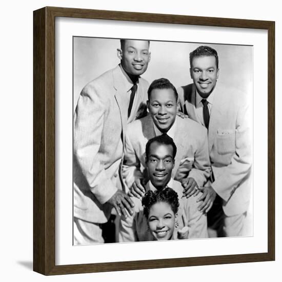 The Platters : Bottom-Top : Zola Taylor, Herb Reed, Tony Williams C. 1955-null-Framed Photo