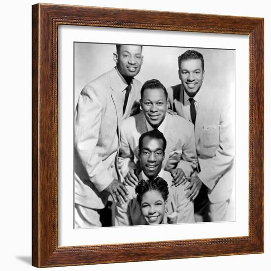 The Platters : Bottom-Top : Zola Taylor, Herb Reed, Tony Williams C. 1955-null-Framed Photo