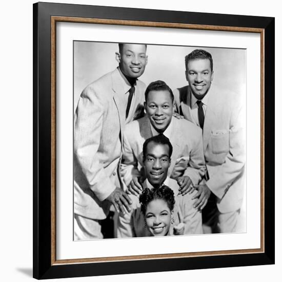 The Platters : Bottom-Top : Zola Taylor, Herb Reed, Tony Williams C. 1955-null-Framed Photo