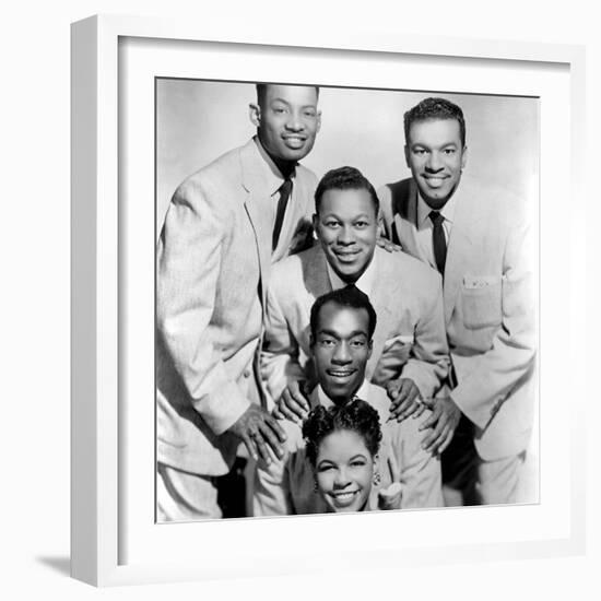 The Platters : Bottom-Top : Zola Taylor, Herb Reed, Tony Williams C. 1955-null-Framed Photo