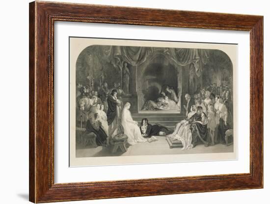 The Play Scene, Act III, Scene II of Hamlet by William Shakespeare, Engraved by Charles W. Sharpe-Daniel Maclise-Framed Giclee Print