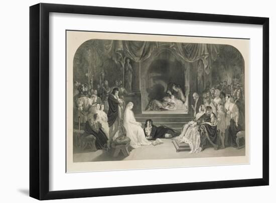 The Play Scene, Act III, Scene II of Hamlet by William Shakespeare, Engraved by Charles W. Sharpe-Daniel Maclise-Framed Giclee Print