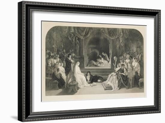 The Play Scene, Act III, Scene II of Hamlet by William Shakespeare, Engraved by Charles W. Sharpe-Daniel Maclise-Framed Giclee Print