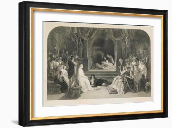 The Play Scene, Act III, Scene II of Hamlet by William Shakespeare, Engraved by Charles W. Sharpe-Daniel Maclise-Framed Giclee Print