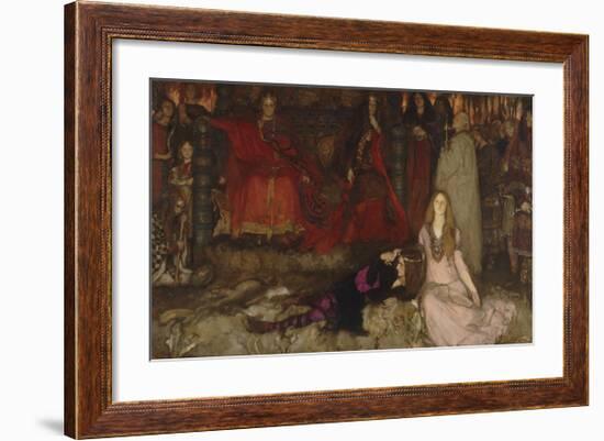 The Play Scene in Hamlet, Act III, Scene II-Edwin Austin Abbey-Framed Premium Giclee Print