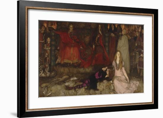 The Play Scene in Hamlet, Act III, Scene II-Edwin Austin Abbey-Framed Premium Giclee Print