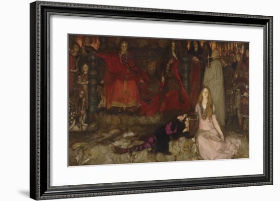 The Play Scene in Hamlet, Act III, Scene II-Edwin Austin Abbey-Framed Premium Giclee Print