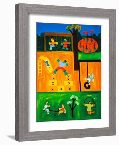 The playground, 2001,(oil on linen)-Cristina Rodriguez-Framed Giclee Print