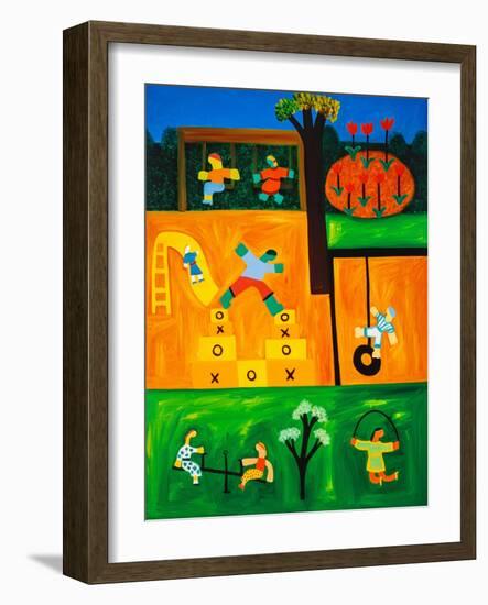 The playground, 2001,(oil on linen)-Cristina Rodriguez-Framed Giclee Print