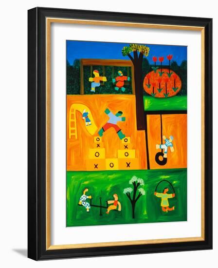 The playground, 2001,(oil on linen)-Cristina Rodriguez-Framed Giclee Print