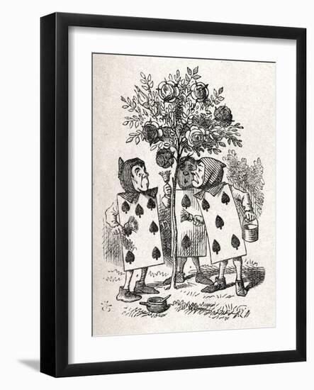 The playing-card Gardeners painting-John Tenniel-Framed Giclee Print