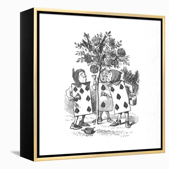 'The Playing cards painting the Rose Bushes', 1889-John Tenniel-Framed Premier Image Canvas