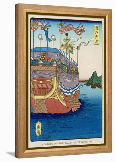 The Pleasure-Barge of a Daimyo of the Togugawa Era on the Inland Sea-Tsukioka Kinzaburo Yoshitoshi-Framed Stretched Canvas