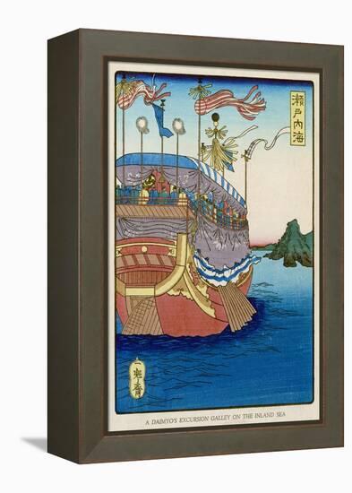 The Pleasure-Barge of a Daimyo of the Togugawa Era on the Inland Sea-Tsukioka Kinzaburo Yoshitoshi-Framed Stretched Canvas