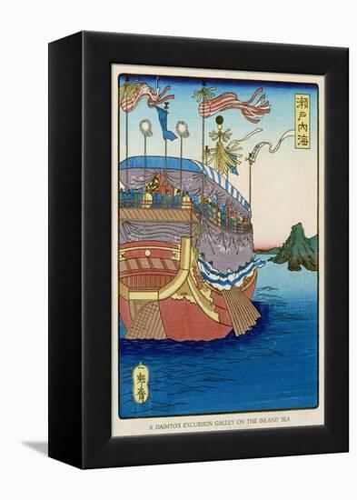 The Pleasure-Barge of a Daimyo of the Togugawa Era on the Inland Sea-Tsukioka Kinzaburo Yoshitoshi-Framed Stretched Canvas