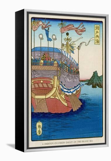 The Pleasure-Barge of a Daimyo of the Togugawa Era on the Inland Sea-Tsukioka Kinzaburo Yoshitoshi-Framed Stretched Canvas