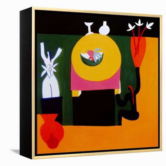 The pleasure of being still life, 1996, (oil on linen)-Cristina Rodriguez-Framed Premier Image Canvas