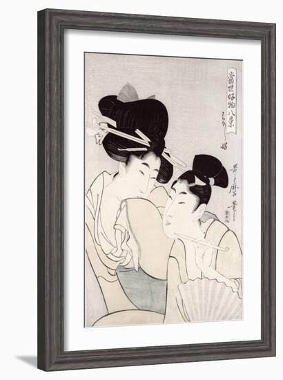 The Pleasure of Conversation, from the Series Tosei Kobutsu Hakkei-Kitagawa Utamaro-Framed Giclee Print