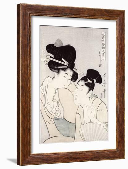 The Pleasure of Conversation, from the Series Tosei Kobutsu Hakkei-Kitagawa Utamaro-Framed Giclee Print