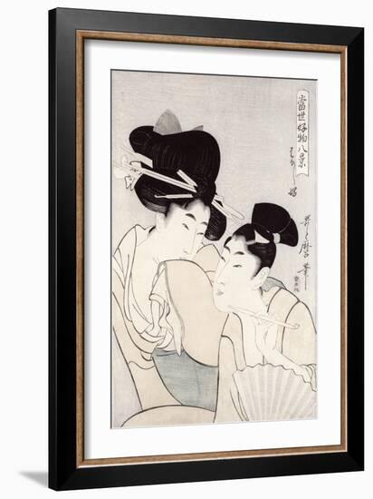 The Pleasure of Conversation, from the Series Tosei Kobutsu Hakkei-Kitagawa Utamaro-Framed Giclee Print