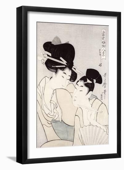 The Pleasure of Conversation, from the Series Tosei Kobutsu Hakkei-Kitagawa Utamaro-Framed Giclee Print