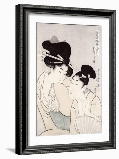 The Pleasure of Conversation, from the Series Tosei Kobutsu Hakkei-Kitagawa Utamaro-Framed Giclee Print