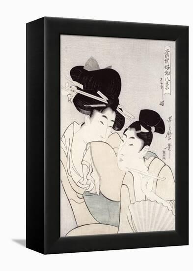 The Pleasure of Conversation, from the Series Tosei Kobutsu Hakkei-Kitagawa Utamaro-Framed Premier Image Canvas