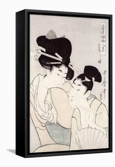 The Pleasure of Conversation, from the Series Tosei Kobutsu Hakkei-Kitagawa Utamaro-Framed Premier Image Canvas