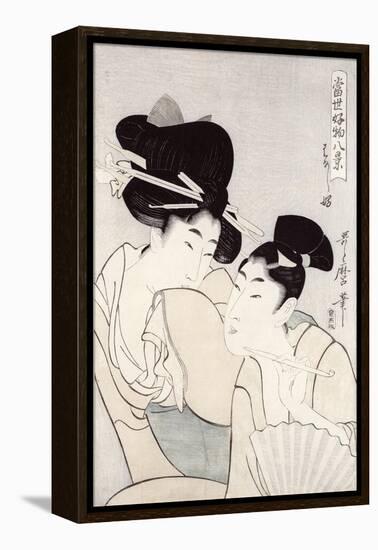 The Pleasure of Conversation, from the Series Tosei Kobutsu Hakkei-Kitagawa Utamaro-Framed Premier Image Canvas