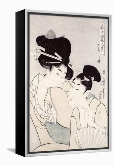 The Pleasure of Conversation, from the Series Tosei Kobutsu Hakkei-Kitagawa Utamaro-Framed Premier Image Canvas