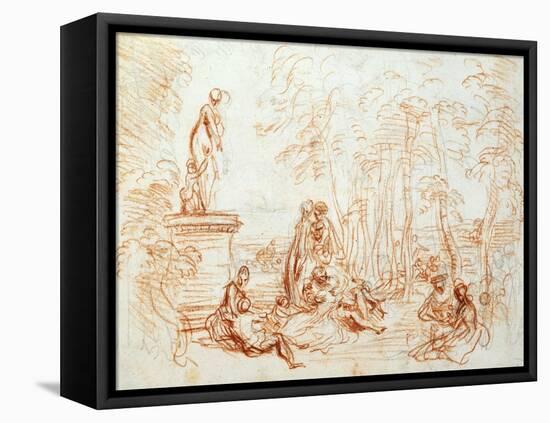 The Pleasure of Love, Sketch, 18th Century-Jean-Antoine Watteau-Framed Premier Image Canvas