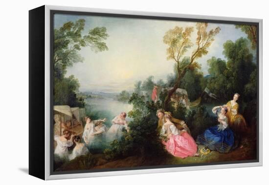 The Pleasures of Bathing-Nicolas Lancret-Framed Premier Image Canvas