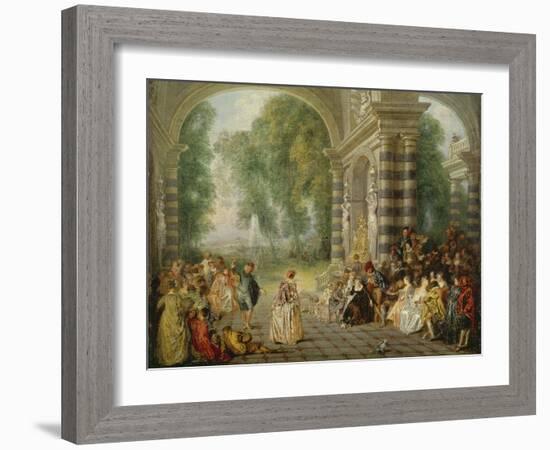 The Pleasures of the Ball, 1715/16-Jean Antoine Watteau-Framed Giclee Print