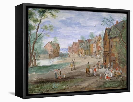 The Plein at Gouda in Winter-Jan Brueghel-Framed Premier Image Canvas