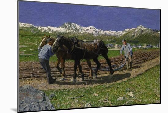 The Plough. (L'Aratura), 1887/1890-Giovanni Segantini-Mounted Giclee Print