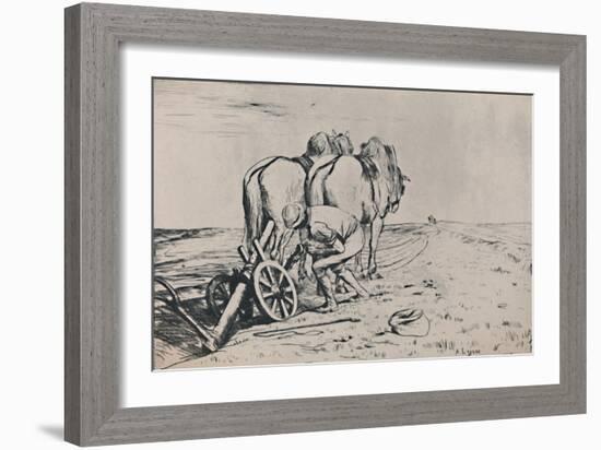 'The Plough', mid-late 19th century, (1946)-Alphonse Legros-Framed Giclee Print