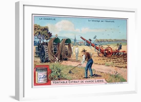 The Plough, Tilling by Using Electricity, C1900-null-Framed Giclee Print