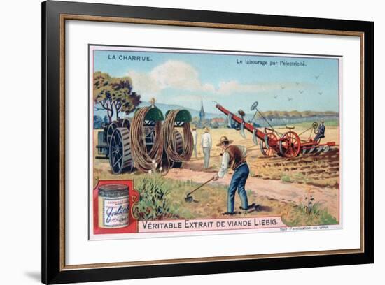 The Plough, Tilling by Using Electricity, C1900-null-Framed Giclee Print