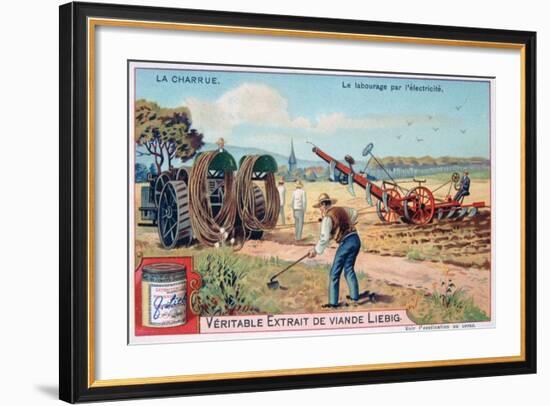 The Plough, Tilling by Using Electricity, C1900-null-Framed Giclee Print