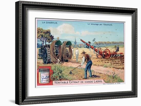 The Plough, Tilling by Using Electricity, C1900-null-Framed Giclee Print