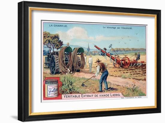 The Plough, Tilling by Using Electricity, C1900-null-Framed Giclee Print