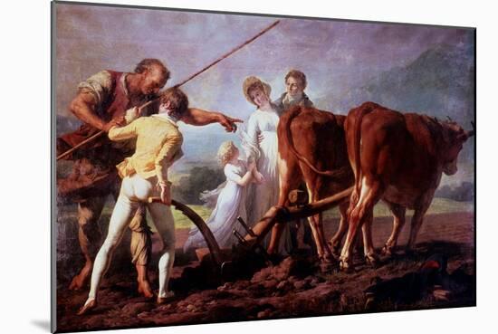 The Ploughing Lesson, 1798-Francois-Andre Vincent-Mounted Giclee Print