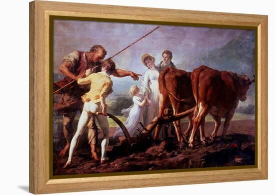 The Ploughing Lesson, 1798-Francois-Andre Vincent-Framed Premier Image Canvas