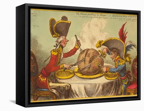 The Plumb-Pudding in Danger, or State Epicures Taking Un Petit Souper-James Gillray-Framed Premier Image Canvas